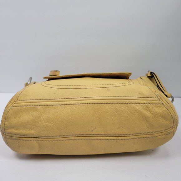 Vintage Fossil Long Live 1954 Women's Yellow Leather Strap Shoulder Bag - Picture 5 of 12